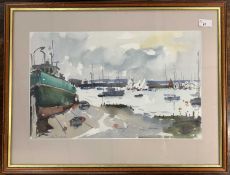 John Tookey RI ROI (British, contemporary), North Norfolk coastline, watercolour, signed in