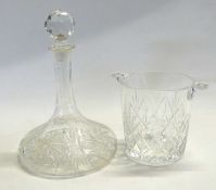 A Edinburgh Crystal ice bucket together with a ships decanter and stopper