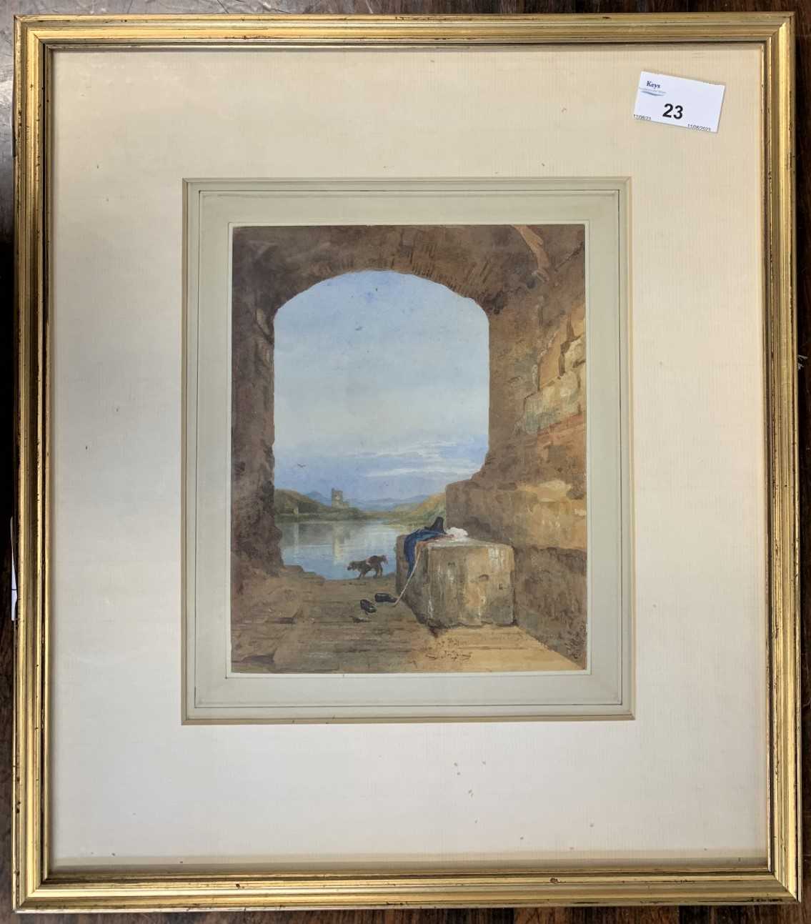 Arthur Glennie OWS (1803-1890), "Composition drawn near Rome", watercolour, signed and dated 'A