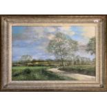 Clive Madgwick (British,1934-2005) Spring landscape, oil on canvas, signed, 49x74cm, framed.