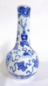 A 19th Century Chinese porcelain vase with blue and white decoration of auspicious objects in Kangxi