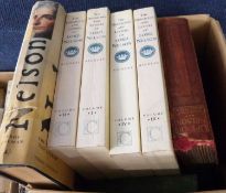 A further box of books relating to Admiral Nelson including The Dispatches and Letters of Lord