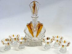 Czech Art Deco Glass Liqueur Set