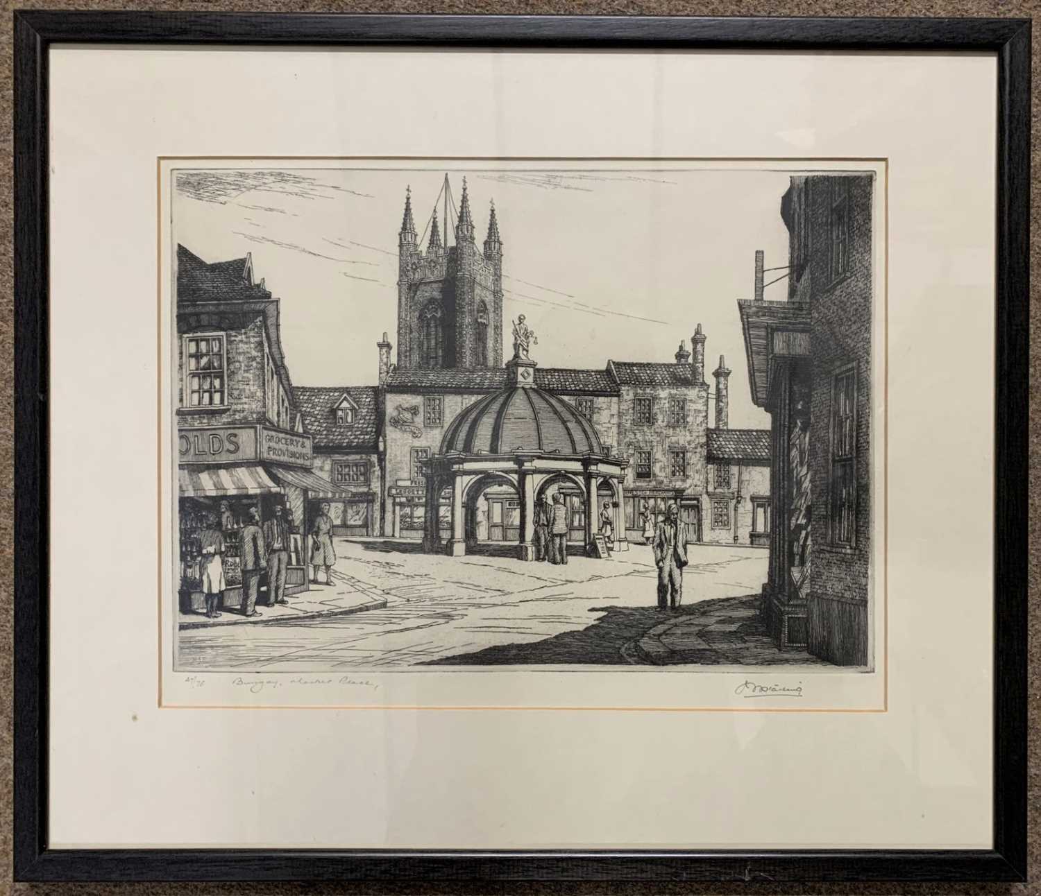 Henry James Starling (British, 1905-1996), 'Bungay, Market Place', limited edition etching, numbered