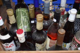 Mixed lot: to include Cognac, Vodka, Bacardi, Pimms and assorted wines and liqueurs, (some