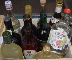 Mixed lot: including Lemoncello, Martini, Vladivar Vodka, Bols Cherry Brandy, Cockburns Port and