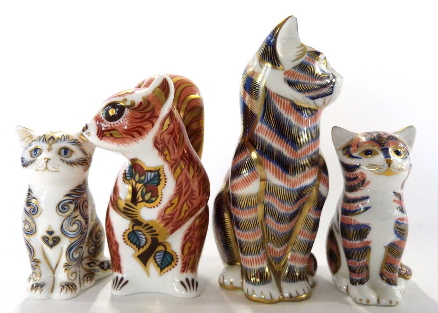 Group of four Royal Crown Derby paperweights, Gold Stopper model of a Squirrel and a Cat (lacking - Image 4 of 7