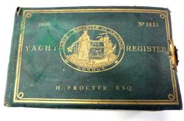Lloyds Yacht register from 1900 for H Proctor No 1621