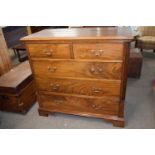 Georgian mahogany chest with two short over three long drawers raised on bracket feet, 115cm wide,