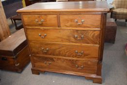 Georgian mahogany chest with two short over three long drawers raised on bracket feet, 115cm wide,