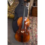 Cello -no makers label apparent - 120 cm long - together with a black travel case. Appears in good