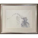 V de Klerk (Contemporary) study of a racehorse and jockey, watercolour, signed and dated 1978,