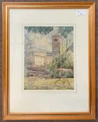 Continental School (20th century) Lugano, Switzerland, watercolour, signed and dated 1948, 8.5x10.