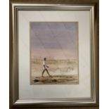 Shelagh Price (South African,1944-2020), Herding cattle, watercolour, signed, 24x31cm, framed and
