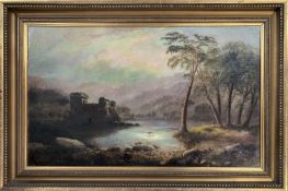 G.Leslie (British, circa 19th / early 20th century), Landscape scene, oil on canvas, signed,