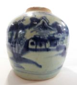 Chinese porcelain jar with blue and white decoration