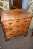 Georgian style mahogany three drawer chest on bracket feet - 63cm wide