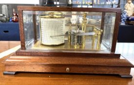 Russell, Norwich, a 20th Century hardwood cased barograph, case 40cm wide