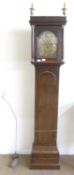 John Huggin, Aswellthorpe, an 18th Century 30 hour long case clock, brass face with single hand to a