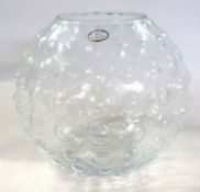 Large Studio glass vase with a bubble design, 25cm high