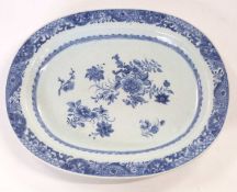 An 18th Century Chinese export porcelain dish, the centre decorated with floral design with