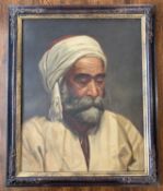 William Henry Longmaid (British,1835-1919), Middle Eastern man bust portrait, oil on canvas,