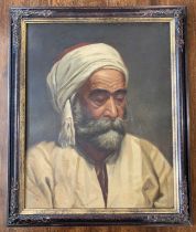 William Henry Longmaid (British,1835-1919), Middle Eastern man bust portrait, oil on canvas,