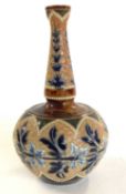 Doulton Lambeth vase made for the Art Union of London with incised floral decoration by Emily