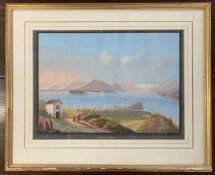 Italian school "Lago Di Como", watercolour, 33x45cm, framed and glazed
