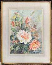 Fay Longhurst Murphy (South African, 20th century), Still life study of roses, watercolour,