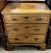 Georgian style mahogany three drawer chest on bracket feet - 63cm wide