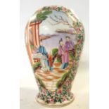19th Century Cantonese porcelain vase of baluster form decorated with Chinese figures in various