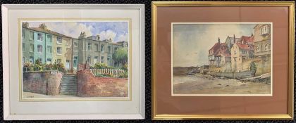 Cyril Kaye (British, 20th century), "Old Whitby" (dated '55) and "Castle Crescent, Scarborough",