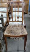 Thonet Art Nouveau style chair, early 20th century with cane seat (seat a/f), the chair seat stamped