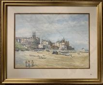 F.W. Porter (British, contemporary), Cromer from the east, watercolour and ink, signed, 28x38cm,