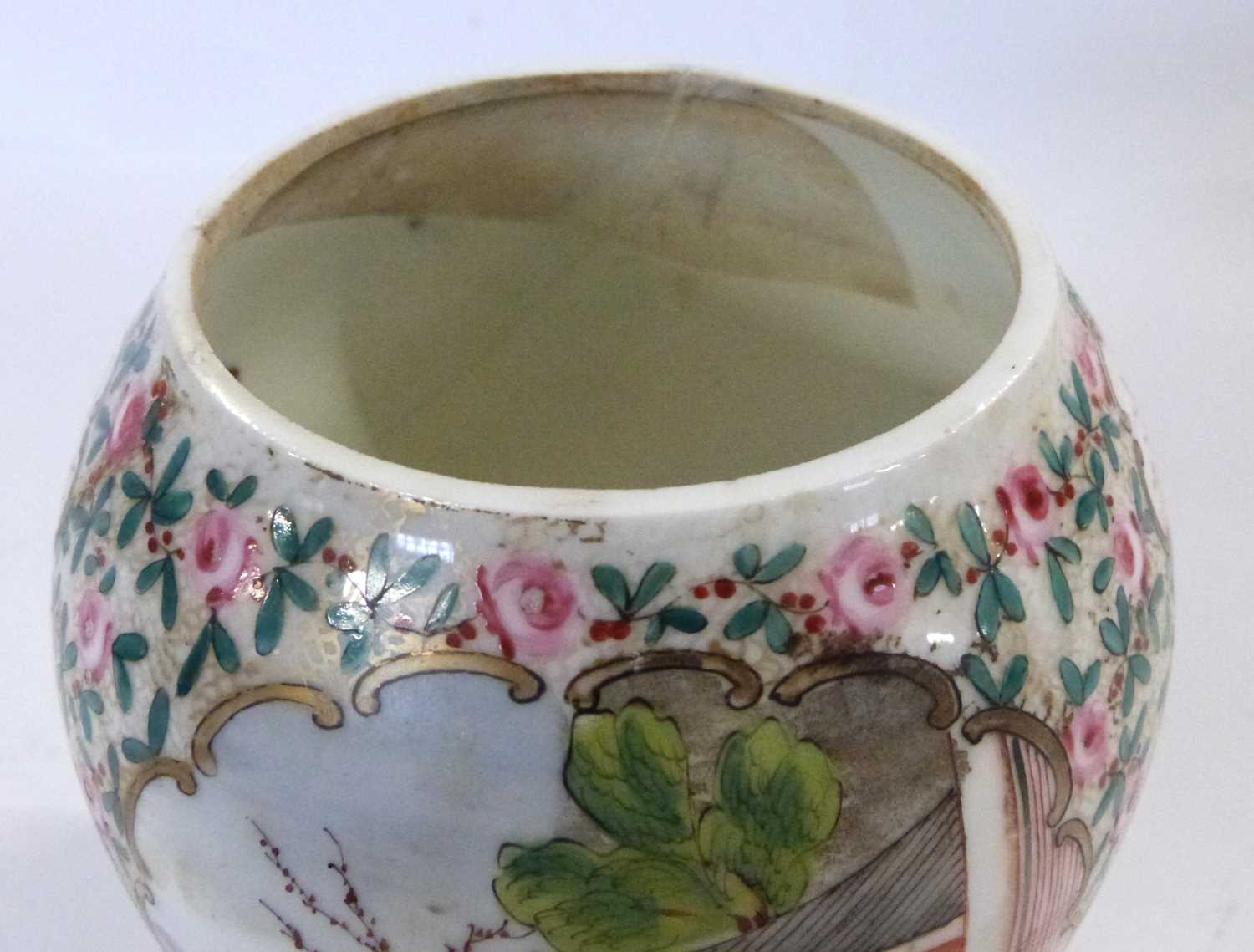 19th Century Cantonese porcelain vase of baluster form decorated with Chinese figures in various - Image 5 of 8