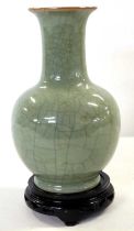 Chinese porcelain vase the celadon ground with a crackle ware design, 20cm high lot 326 in good