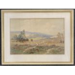 Elliot H.Martin (British, fl.1886-1910), "Above Bardon Towers Yorks" (on reverse), watercolour,