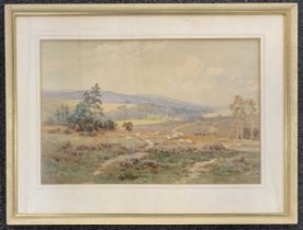 Elliot H.Martin (British, fl.1886-1910), "Above Bardon Towers Yorks" (on reverse), watercolour,