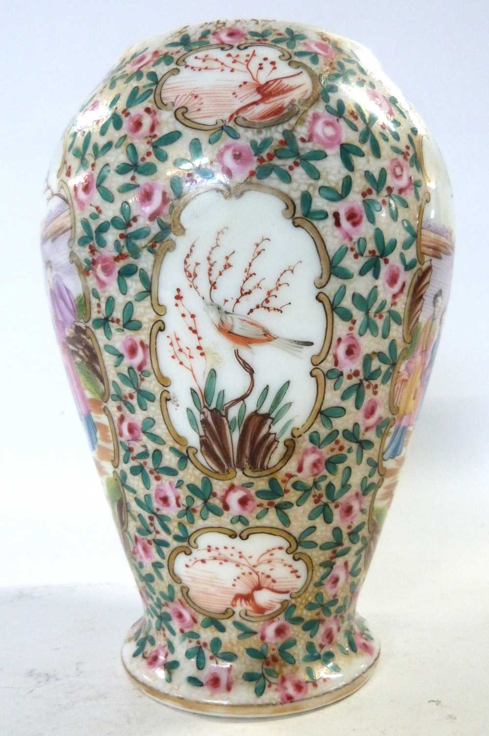 19th Century Cantonese porcelain vase of baluster form decorated with Chinese figures in various - Image 4 of 8