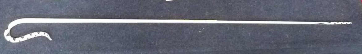 Glass walking cane with an opaque twist decoration, 100cm long