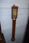 Dollond, London, a Georgian mahogany stick barometer with moulded cornice over a plain body and
