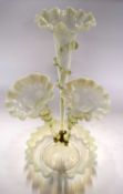 A Victorian epergne in milk glass