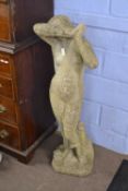 Garden Statue - Composite model of a female nude raised on a plinth base, 116cm high