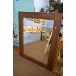 A 20th Century large wall mirror set in a reclaimed pine frame, 118 x 148cm