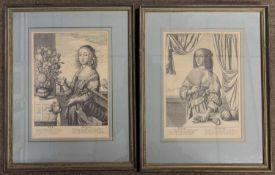 Wenceslaus Hollar (1607-1677), The Four Seasons, etchings, dated 1641, 18x25cm, framed and glazed (