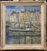 In the manner of John Duncan Fergusson (1874-1961), 'Paris', oil on canvas, indistinctly signed,19.
