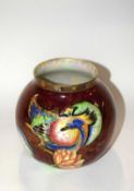 Carlton ware Rouge Royale type vase with floral designs