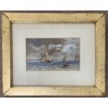 Oswald Brierly (British,19th century), Maritime scene, watercolour, gouache and pencil, signed,