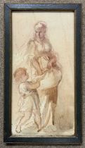 Attributed to Louisa Marchioness of Waterford (1818-1891), Lady with child, pencil and